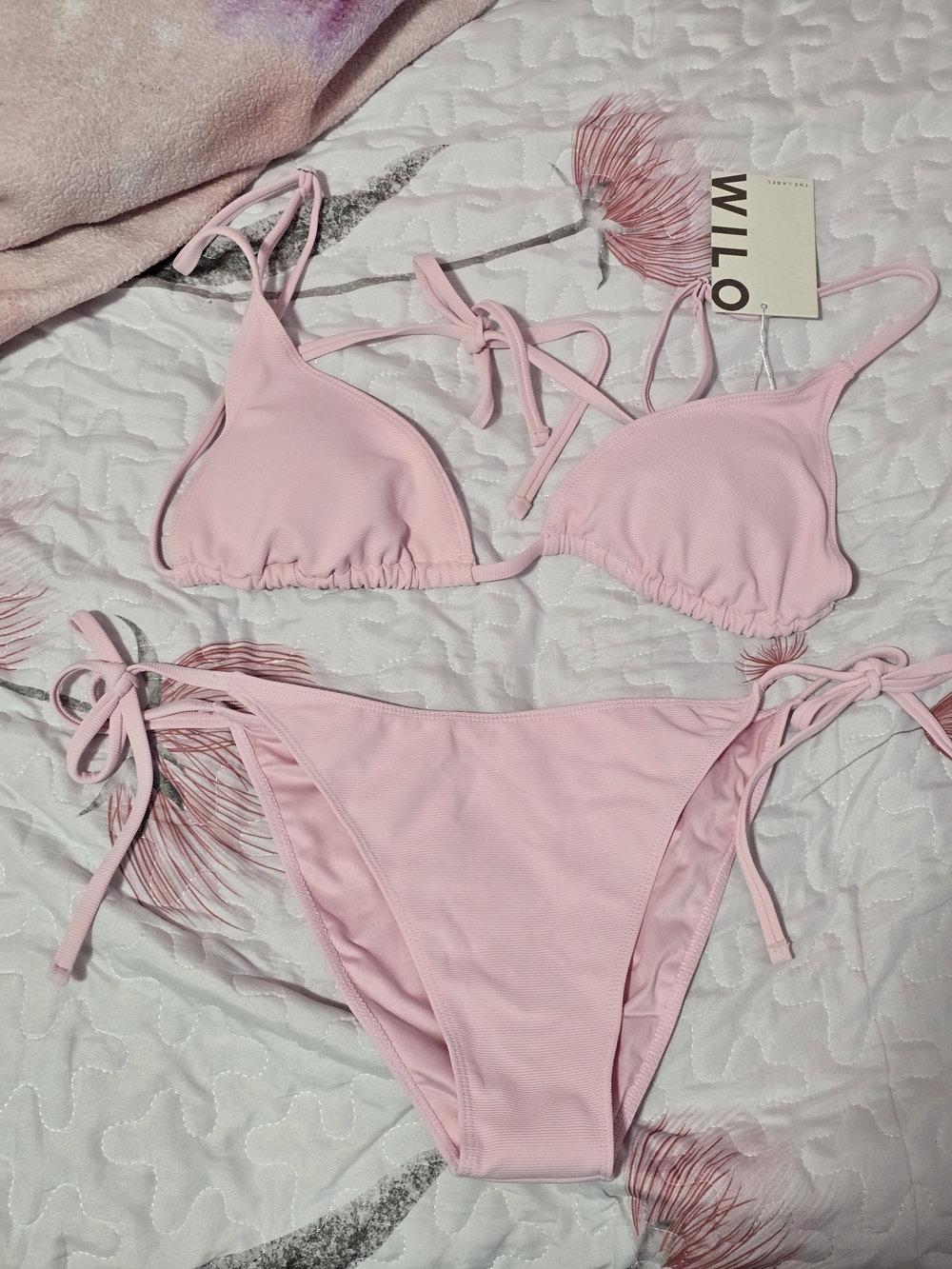 Willow Pale Pink Tie-Side Triangle Bikini